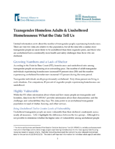 Transgender Homeless Adults & Unsheltered Homelessness: What the Data Tell Us